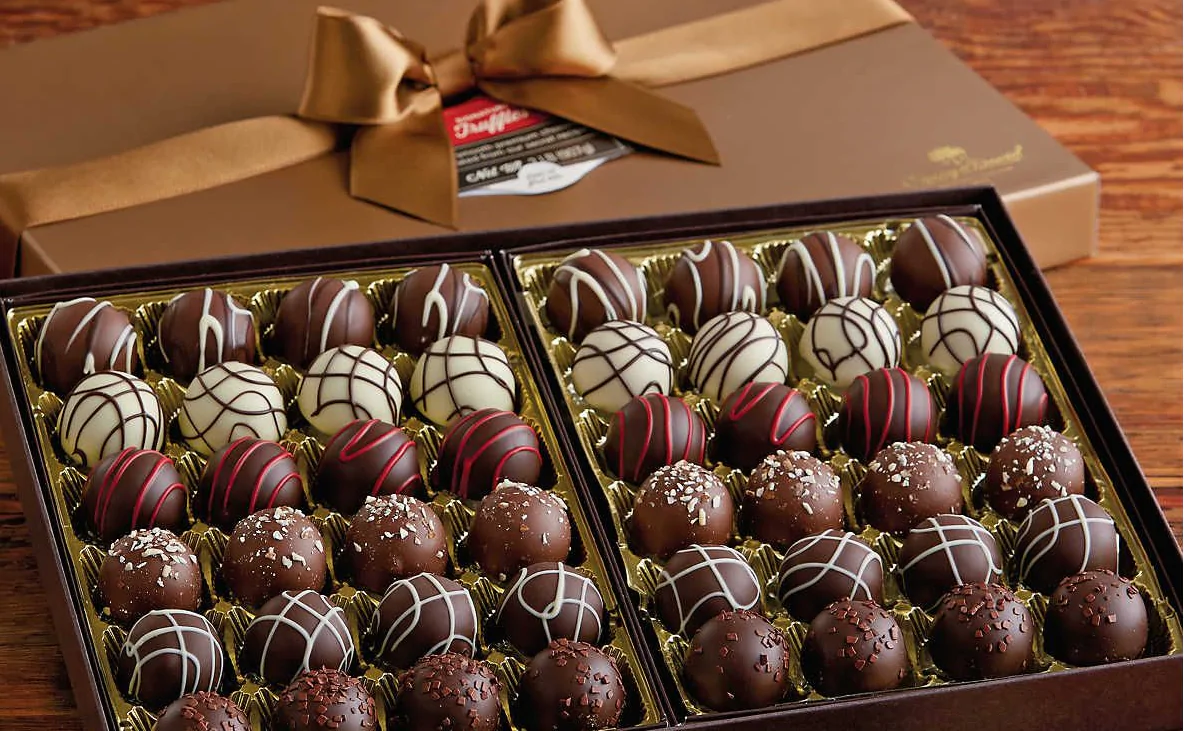 Basket of Gourmet Chocolate Truffles 